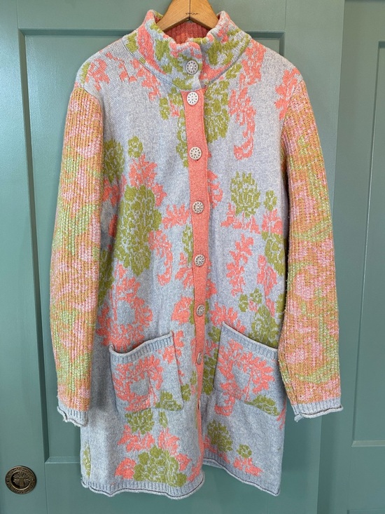 Sundance Sweaters - Sundance Multicolor Sweater Coat with Floral Pattern
